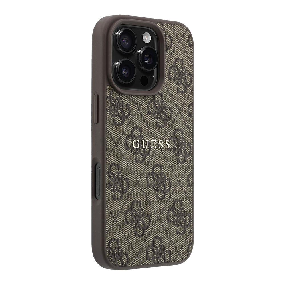 Apple iPhone 16 Pro Uyumlu Kılıf Guess Orjinal Lisanslı M-safe Kabartmalı 4G Desenli Yazı Logolu Kapak - 3