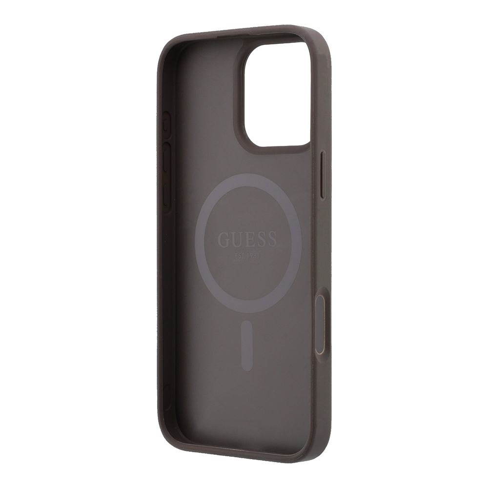 Apple iPhone 16 Pro Max Uyumlu Kılıf Guess Orjinal Lisanslı M-safe Kabartmalı 4G Desenli Yazı Logolu Kapak - 6