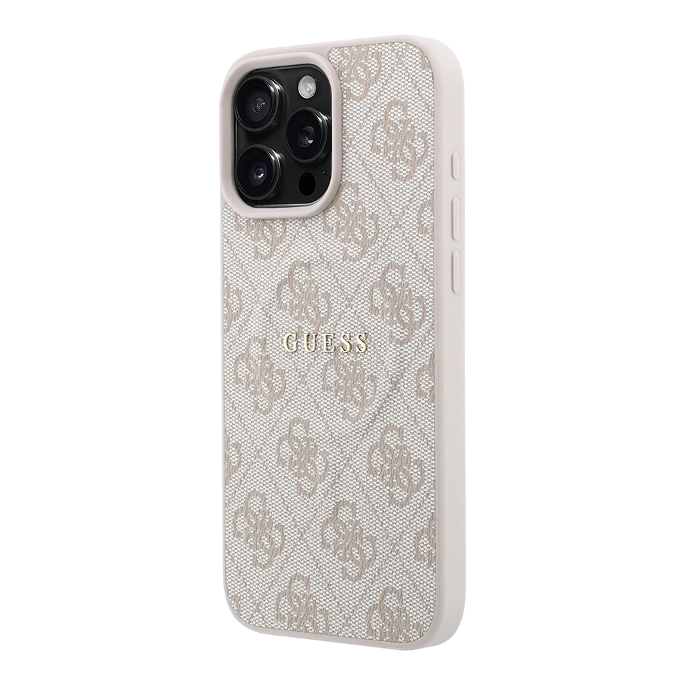Apple iPhone 16 Pro Max Uyumlu Kılıf Guess Orjinal Lisanslı M-safe Kabartmalı 4G Desenli Yazı Logolu Kapak - 1