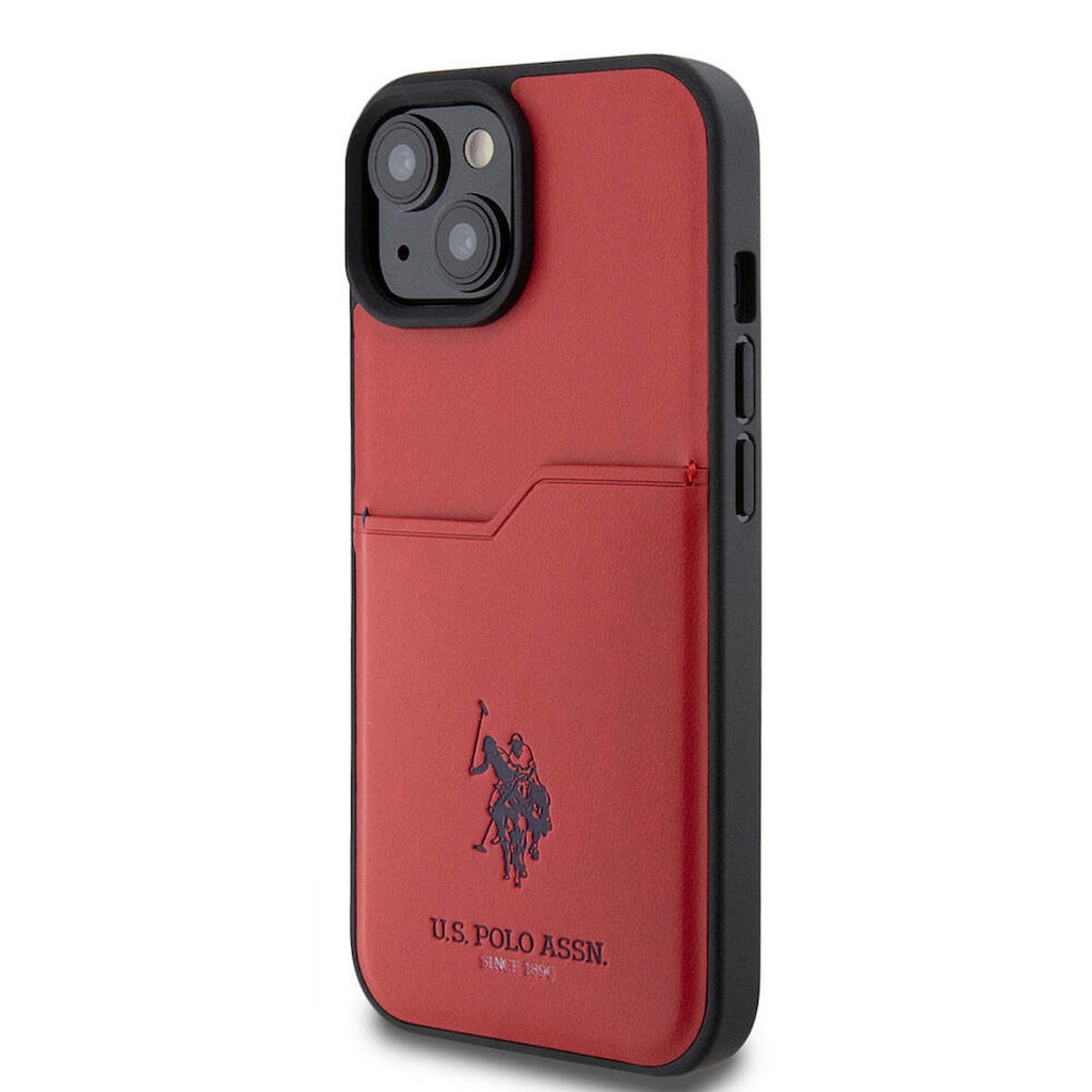 Apple iPhone 15 Uyumlu Kılıf U.S. Polo Assn. Orjinal Lisanslı Baskı Logolu PU Kartlıklı Kapak