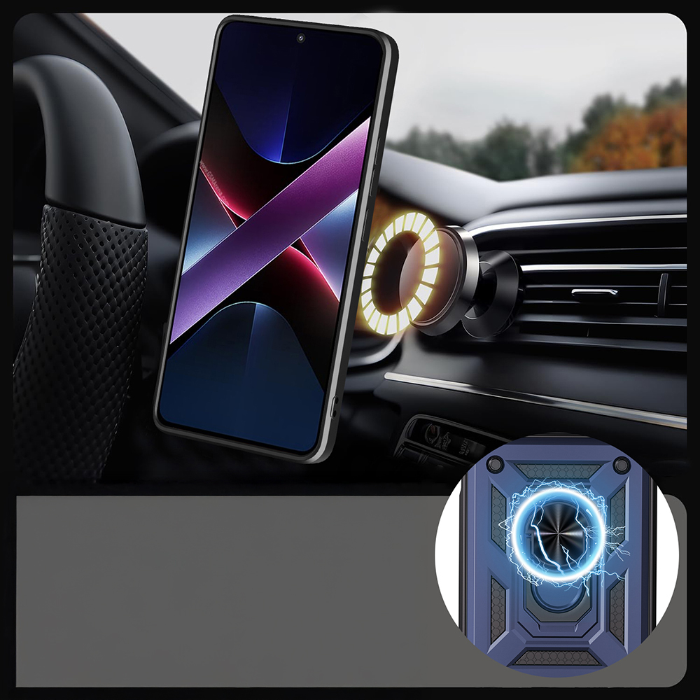 Oppo A6 Pro Uyumlu Kılıf Magnetik Standlı Kamera Korumalı Zore Sürgülü Vega Kapak - 6