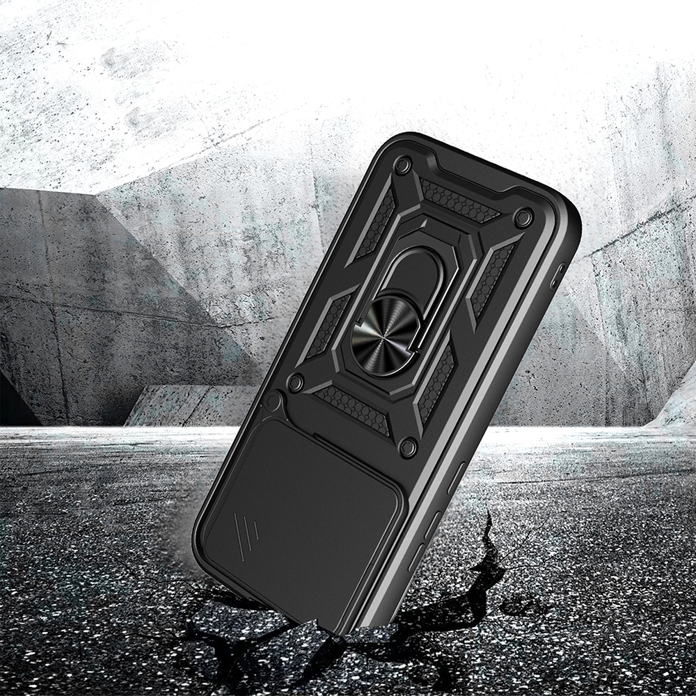 Xiaomi Poco F8 Pro Uyumlu Kılıf Magnetik Standlı Kamera Korumalı Zore Sürgülü Vega Kapak - 1