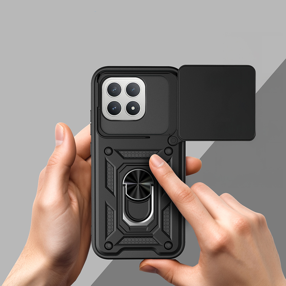 Xiaomi Poco F8 Pro Uyumlu Kılıf Magnetik Standlı Kamera Korumalı Zore Sürgülü Vega Kapak - 4