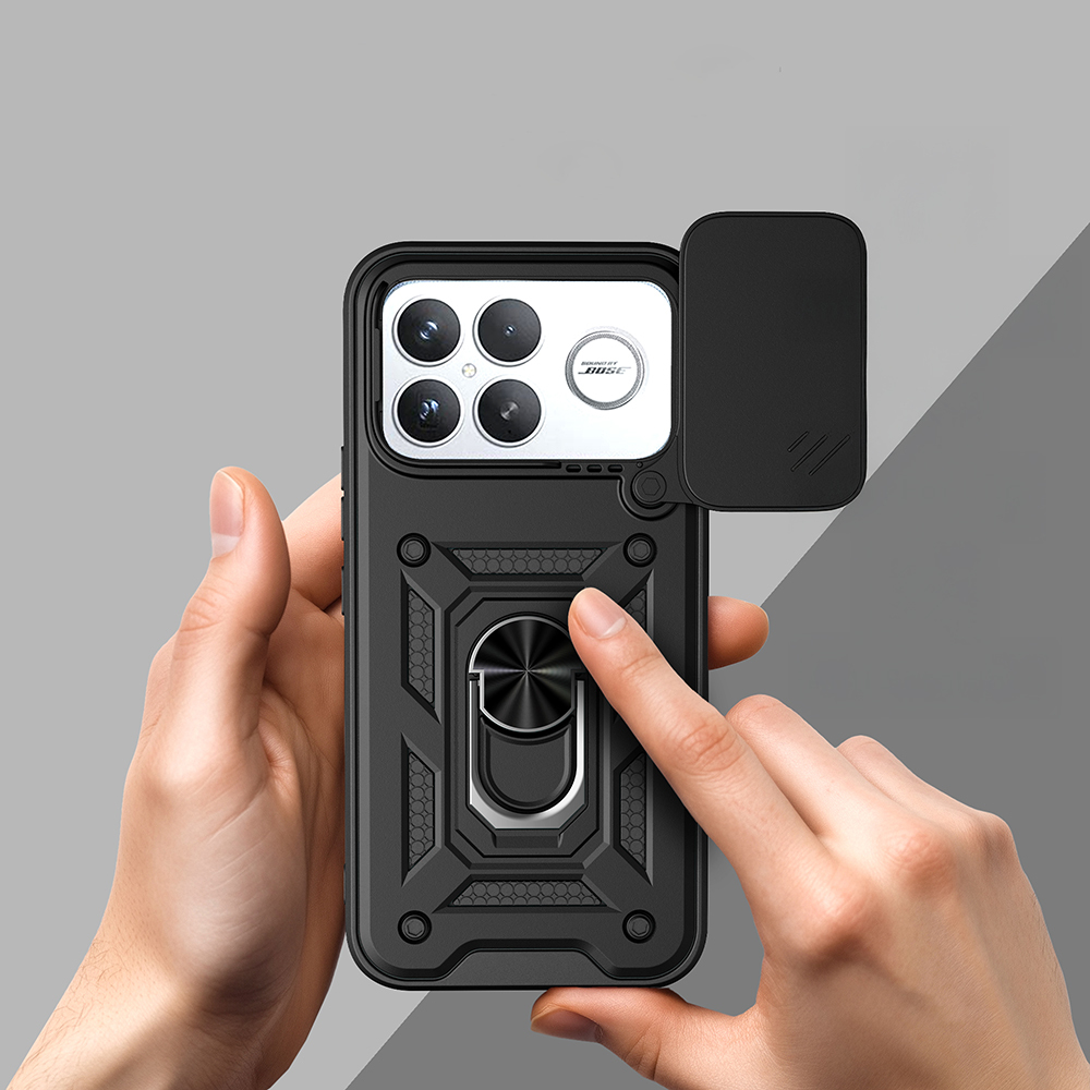 Xiaomi Poco F8 Ultra Uyumlu Kılıf Magnetik Standlı Kamera Korumalı Zore Sürgülü Vega Kapak - 4