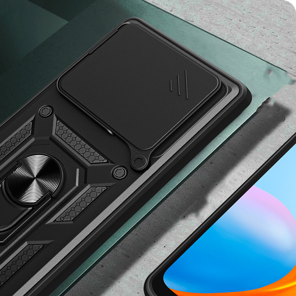 Xiaomi Redmi Note 15 4G Uyumlu Kılıf Magnetik Standlı Kamera Korumalı Zore Sürgülü Vega Kapak - 3