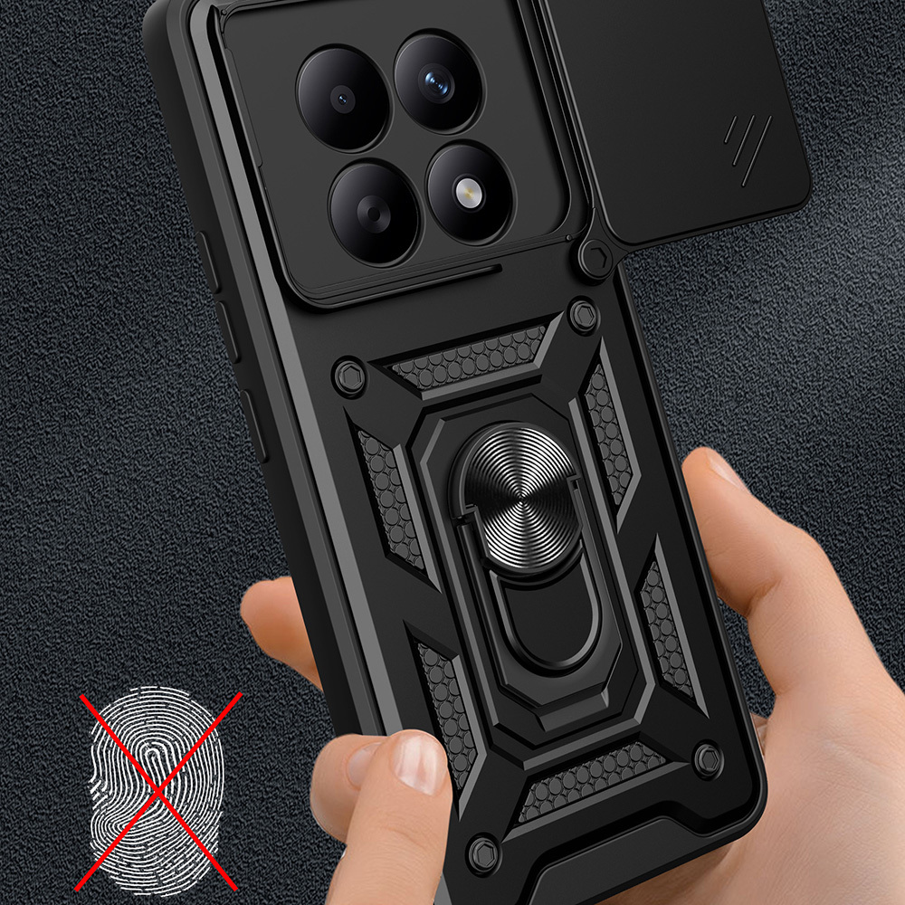 Xiaomi Redmi Note 15 4G Uyumlu Kılıf Magnetik Standlı Kamera Korumalı Zore Sürgülü Vega Kapak - 4