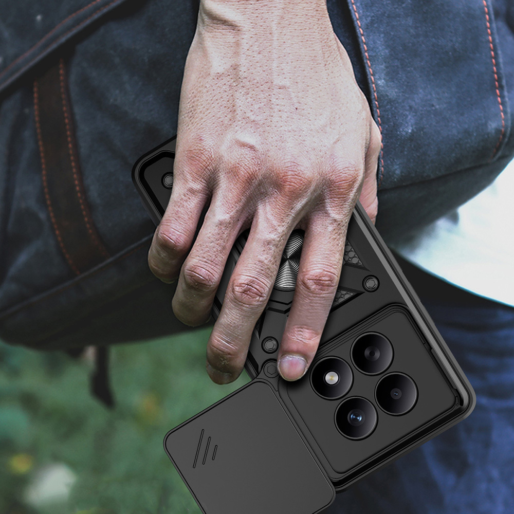 Xiaomi Redmi Note 15 4G Uyumlu Kılıf Magnetik Standlı Kamera Korumalı Zore Sürgülü Vega Kapak - 9