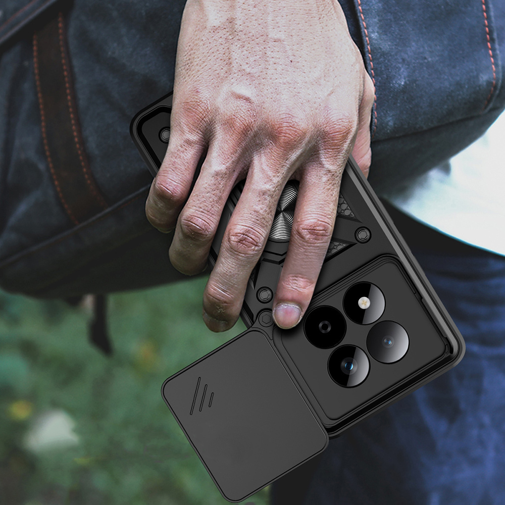 Xiaomi Redmi Note 15 Pro 4G Uyumlu Kılıf Magnetik Standlı Kamera Korumalı Zore Sürgülü Vega Kapak - 9