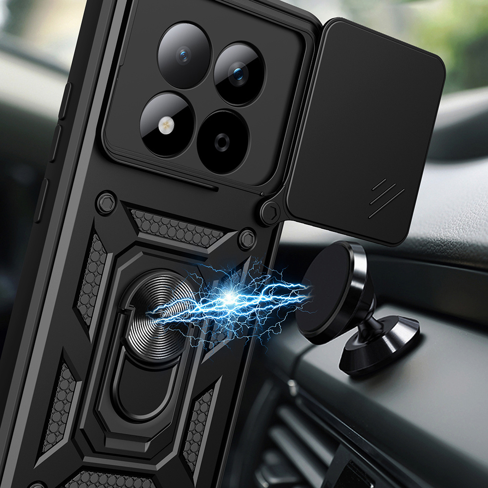 Xiaomi Redmi Note 15 Pro Uyumlu Kılıf Magnetik Standlı Kamera Korumalı Zore Sürgülü Vega Kapak - 2