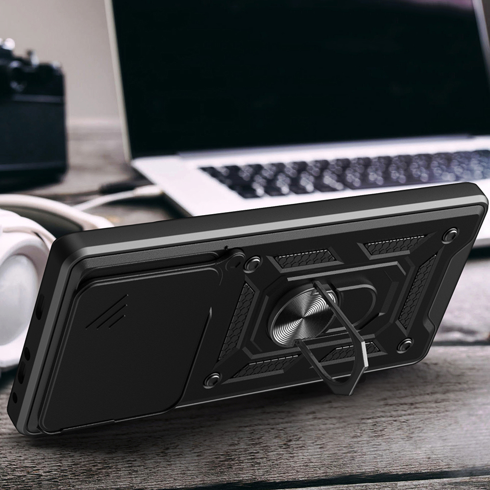 Xiaomi Redmi Note 15 Pro Plus Uyumlu Kılıf Magnetik Standlı Kamera Korumalı Zore Sürgülü Vega Kapak - 5