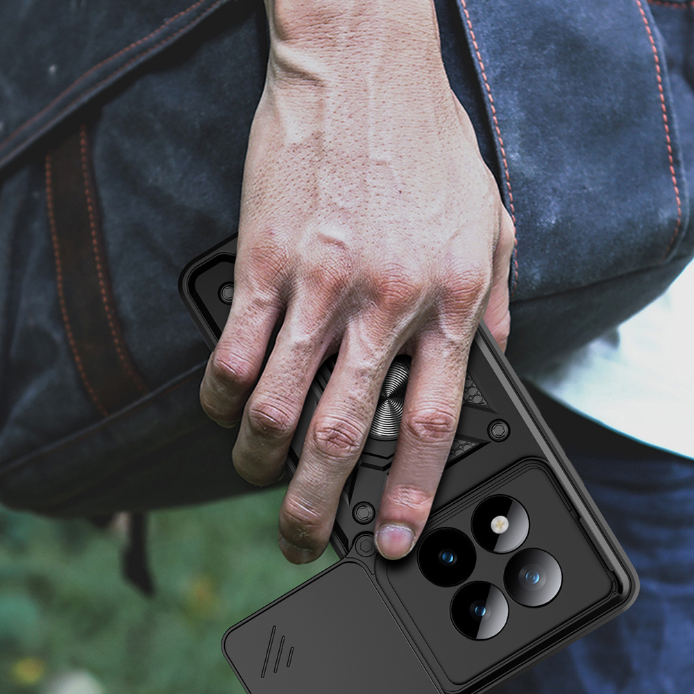 Xiaomi Redmi Note 15 Pro Plus Uyumlu Kılıf Magnetik Standlı Kamera Korumalı Zore Sürgülü Vega Kapak - 9