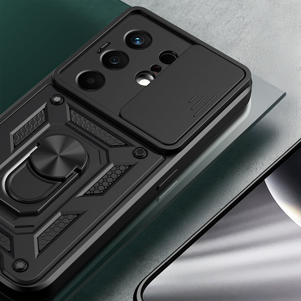 Tecno Camon 50 Kılıf Magnetik Standlı Kamera Korumalı Zore Sürgülü Vega Kapak - 3