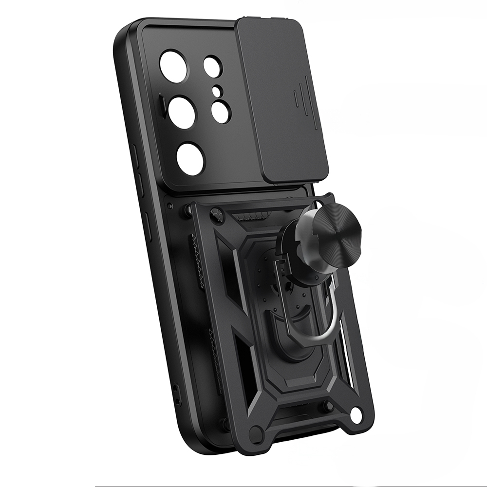 Tecno Camon 50 Kılıf Magnetik Standlı Kamera Korumalı Zore Sürgülü Vega Kapak - 7