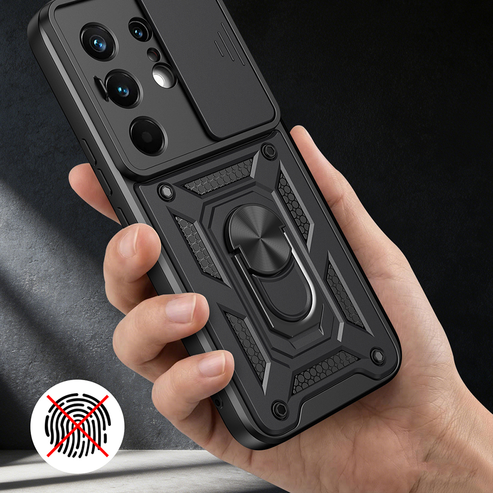Tecno Camon 50 Pro Kılıf Magnetik Standlı Kamera Korumalı Zore Sürgülü Vega Kapak - 4