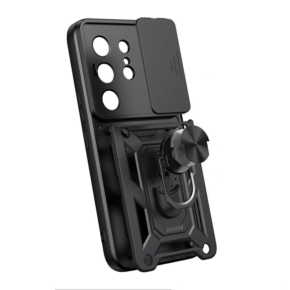 Tecno Camon 50 Pro Kılıf Magnetik Standlı Kamera Korumalı Zore Sürgülü Vega Kapak - 7
