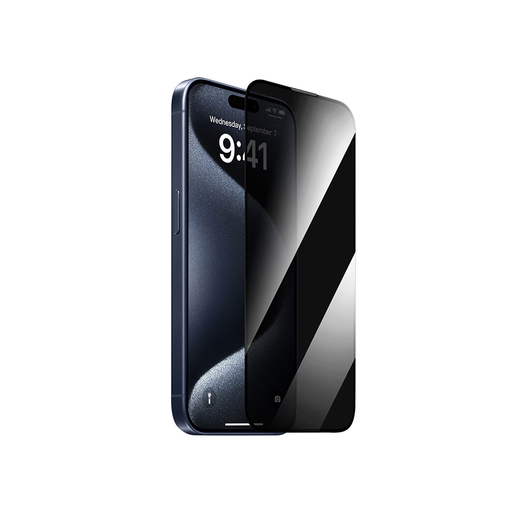Apple iPhone 13 Pro Max Uyumlu Wiwu GT-011 Anti-Bakteriyel Özellikli Polimer Oleofobik Kaplama Temperli Privacy Cam Ekran Koruyucu - 3