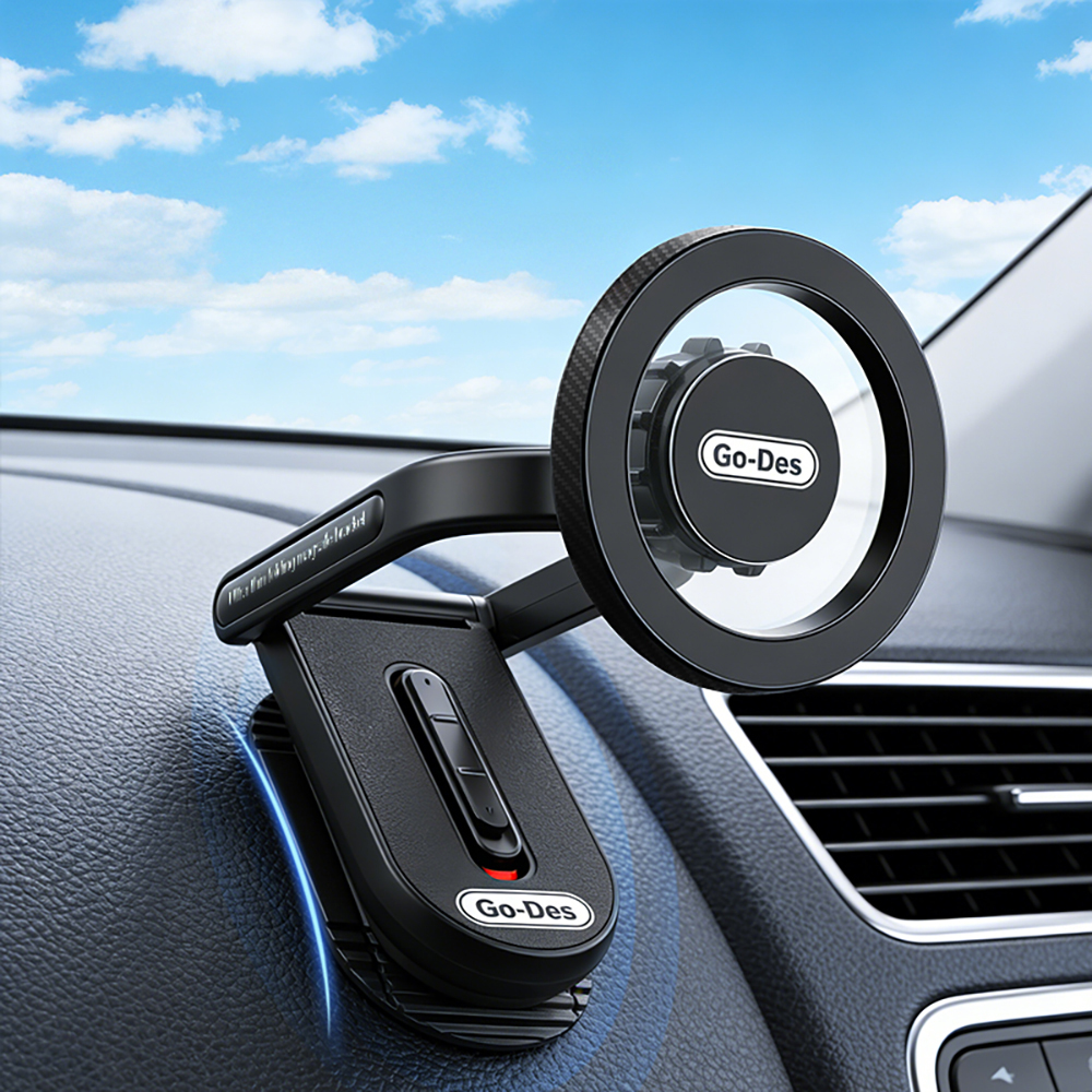 Go Des GD-HD275 Magnetik M-safe Uyumlu 360 Derece Dönebilen Düz Zemin Araç Telefon Tutucu - 4