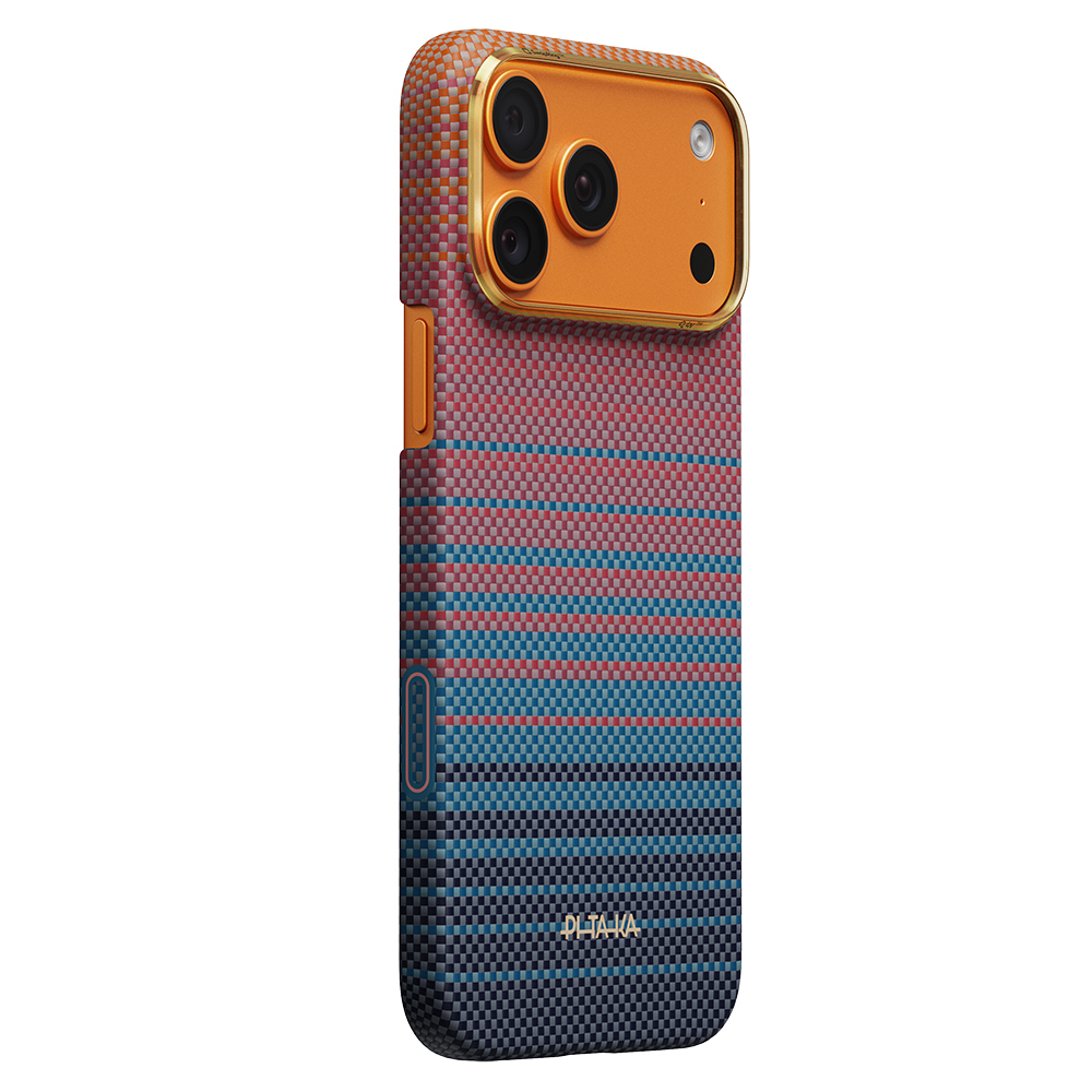Apple iPhone 17 Pro Max Uyumlu Kılıf M-safe Şarj Özellikli Aramid Fiber Pitaka Sunset 2.0 California Dream Serisi Kapak - 1