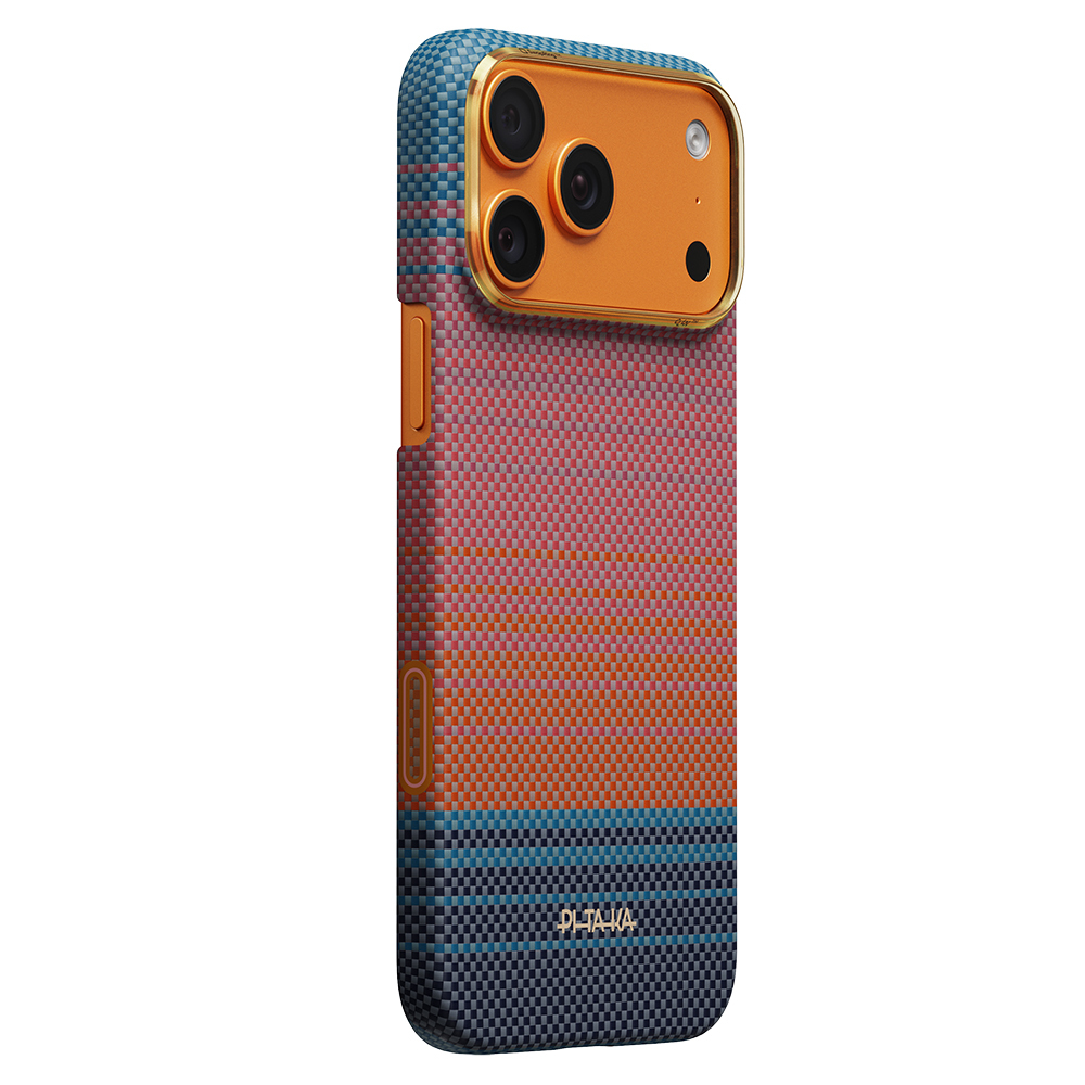 Apple iPhone 17 Pro Uyumlu Kılıf M-safe Şarj Özellikli Aramid Fiber Pitaka Sunset 2.0 California Dream Serisi Kapak - 1