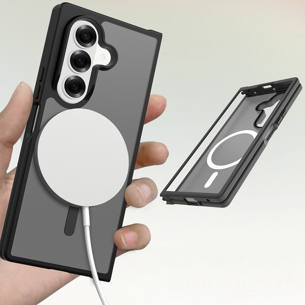 Samsung Galaxy Z Fold 7 Uyumlu Kılıf M-Safe Şarj Özellikli Kamera Korumalı Zore Lunex Kapak - 3