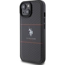 Apple iPhone 15 Plus Uyumlu Kılıf U.S. Polo Assn. Orjinal Lisanslı Deri Şeritli Logo Dizayn Kapak