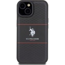 Apple iPhone 15 Plus Uyumlu Kılıf U.S. Polo Assn. Orjinal Lisanslı Deri Şeritli Logo Dizayn Kapak