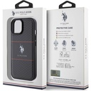 Apple iPhone 15 Plus Uyumlu Kılıf U.S. Polo Assn. Orjinal Lisanslı Deri Şeritli Logo Dizayn Kapak