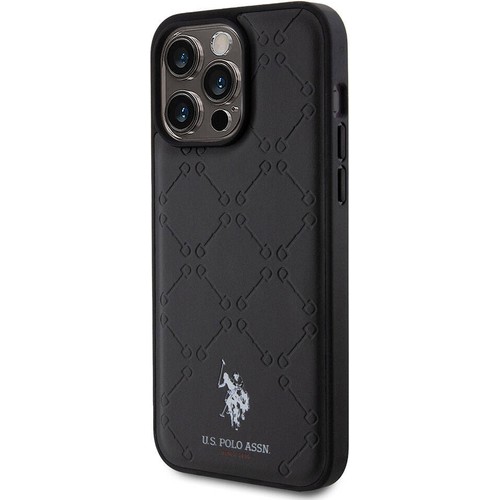 Apple iPhone 15 Pro Max Uyumlu Kılıf U.S. Polo Assn. Orjinal Lisanslı HS Desenli Baskı Logolu Suni Deri Kapak