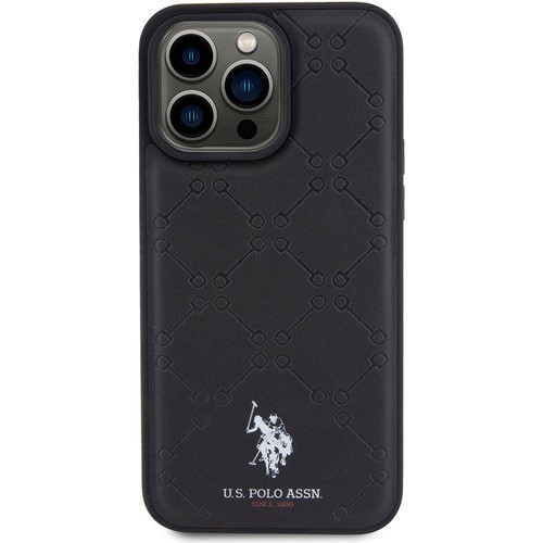 Apple iPhone 15 Pro Max Uyumlu Kılıf U.S. Polo Assn. Orjinal Lisanslı HS Desenli Baskı Logolu Suni Deri Kapak