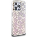 Apple iPhone 15 Pro Uyumlu Kılıf Hello Kitty Orjinal Lisanslı Renk Geçişli Elektroplating Kaplama Kitty Head Desenli Kapak