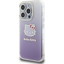 Apple iPhone 15 Pro Uyumlu Kılıf Hello Kitty Orjinal Lisanslı Yazı ve İkonik Logolu Elektroplating Kaplama Gradyan Kapak