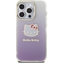 Apple iPhone 15 Pro Uyumlu Kılıf Hello Kitty Orjinal Lisanslı Yazı ve İkonik Logolu Elektroplating Kaplama Gradyan Kapak