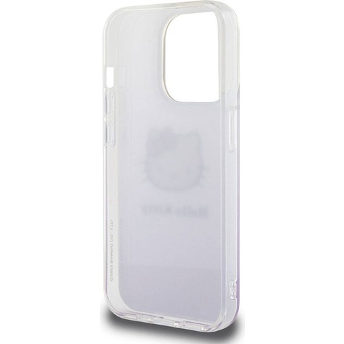 Apple iPhone 15 Pro Uyumlu Kılıf Hello Kitty Orjinal Lisanslı Yazı ve İkonik Logolu Elektroplating Kaplama Gradyan Kapak