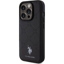 Apple iPhone 15 Pro Uyumlu Kılıf U.S. Polo Assn. Orjinal Lisanslı HS Desenli Baskı Logolu Suni Deri Kapak