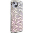 Apple iPhone 15 Uyumlu Kılıf Hello Kitty Orjinal Lisanslı Renk Geçişli Elektroplating Kaplama Kitty Head Desenli Kapak