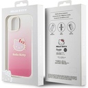Apple iPhone 15 Uyumlu Kılıf Hello Kitty Orjinal Lisanslı Yazı ve İkonik Logolu Elektroplating Kaplama Gradyan Kapak