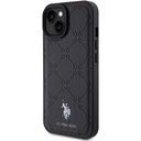 Apple iPhone 15 Uyumlu Kılıf U.S. Polo Assn. Orjinal Lisanslı HS Desenli Baskı Logolu Suni Deri Kapak