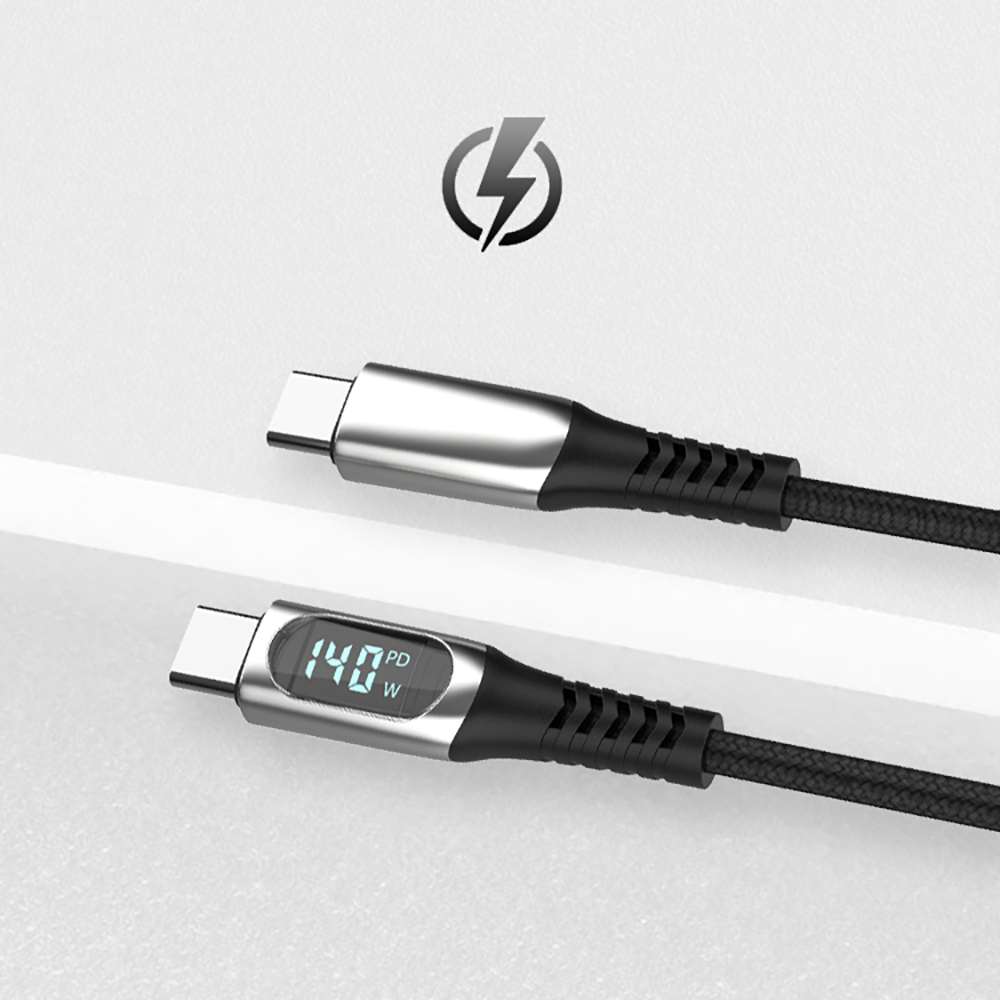 Micflip A08 Type-C to Type-C Dijital LED Göstergeli Data ve Şarj Kablosu 140W 1M - 1