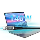 Micflip A08 Type-C to Type-C Dijital LED Göstergeli Data ve Şarj Kablosu 140W 1M - 2