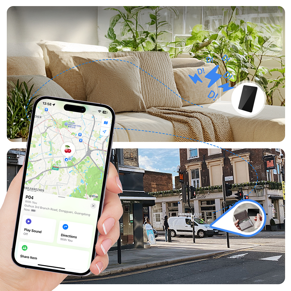 Micflip P045 Suya Dayanıklı iOS ve Android Cihazlar için Wireless Şarj Özellikli Akıllı Takip Kartı - 4