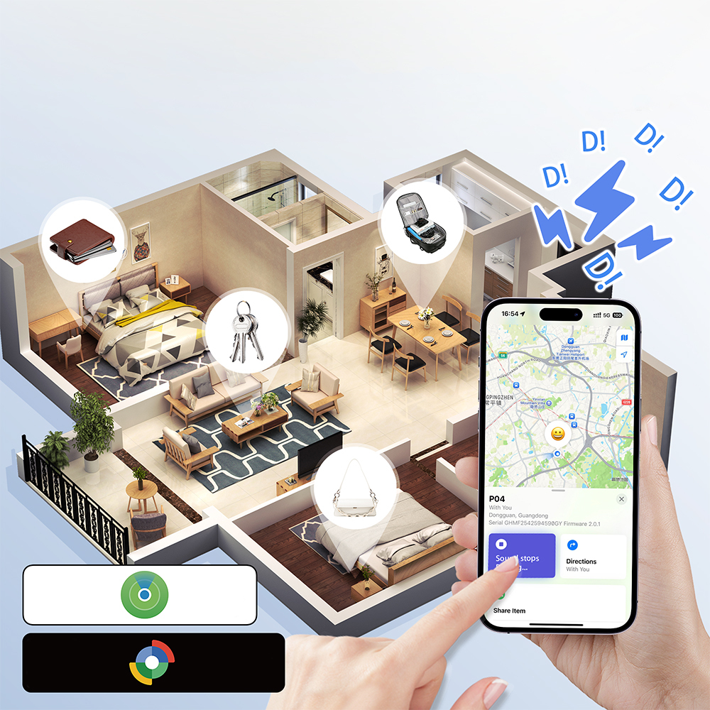 Micflip P045 Suya Dayanıklı iOS ve Android Cihazlar için Wireless Şarj Özellikli Akıllı Takip Kartı - 6