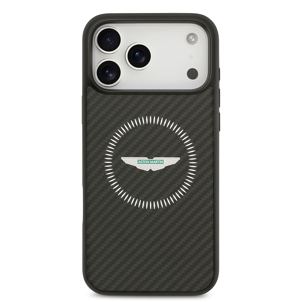 Apple iPhone 17 Pro Max Uyumlu Kılıf Aston Martin Orjinal Lisanslı M-safe Şarj Özellikli Karbon Fiber Kapak - 2