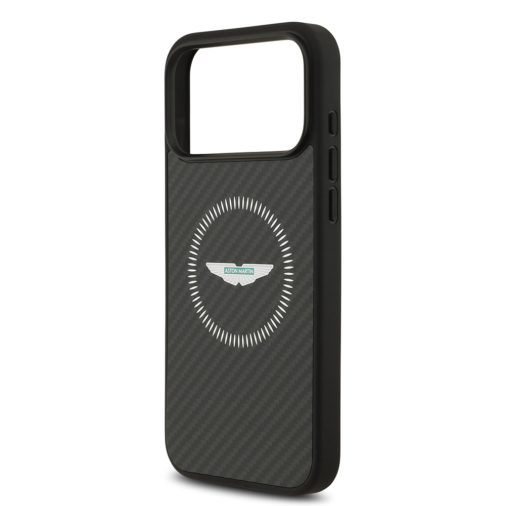 Apple iPhone 17 Pro Max Uyumlu Kılıf Aston Martin Orjinal Lisanslı M-safe Şarj Özellikli Karbon Fiber Kapak - 5