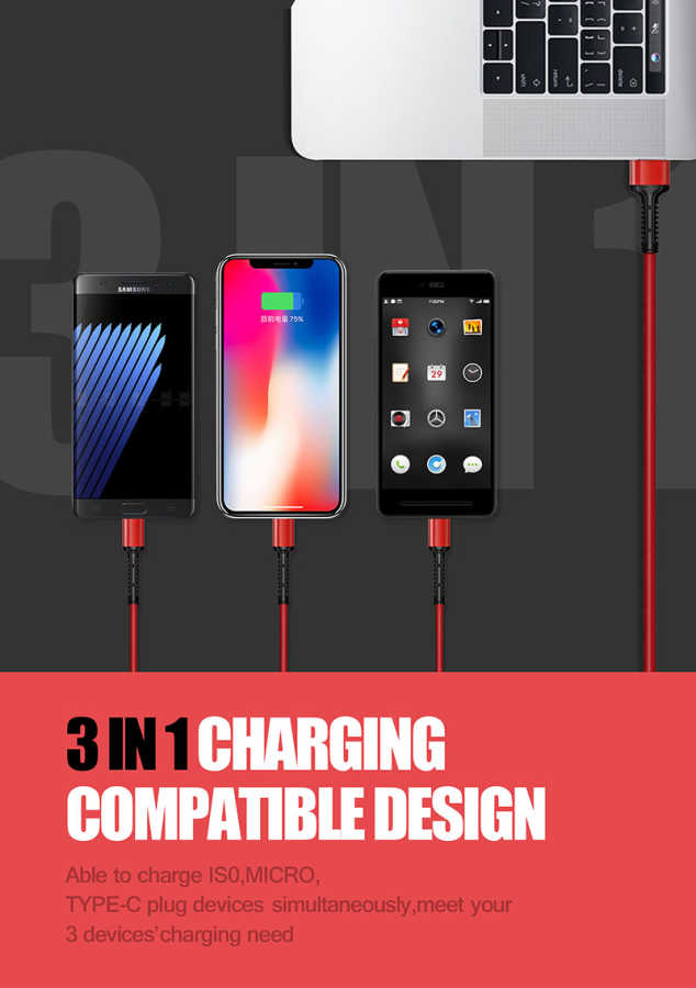 Zore LC93 3 in 1 Usb Kablo - 6