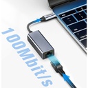 Recci RH10 RJ45 to Type-C Ethernet Dönüştürücü Kablo 100Mbps 80mm