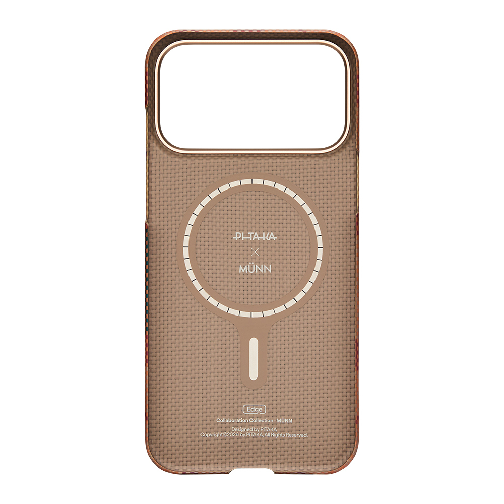 Apple iPhone 17 Pro Max Uyumlu Kılıf M-safe Şarj Özellikli Aramid Fiber Pitaka Flora in Grid Serisi Kapak - 3