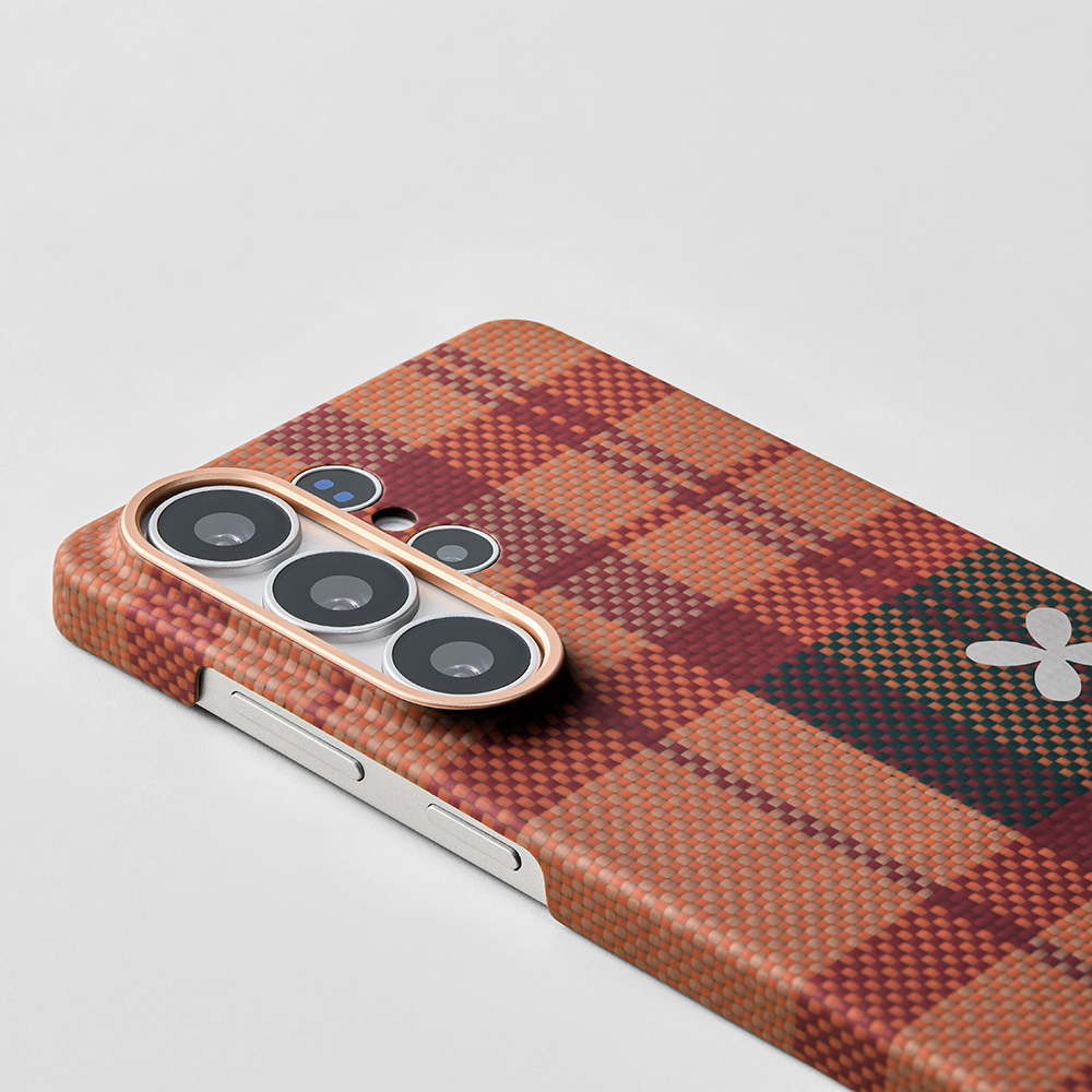 Samsung Galaxy S26 Ultra Uyumlu Kılıf M-safe Şarj Özellikli Aramid Fiber Pitaka Flora in Grid Serisi Kapak - 2