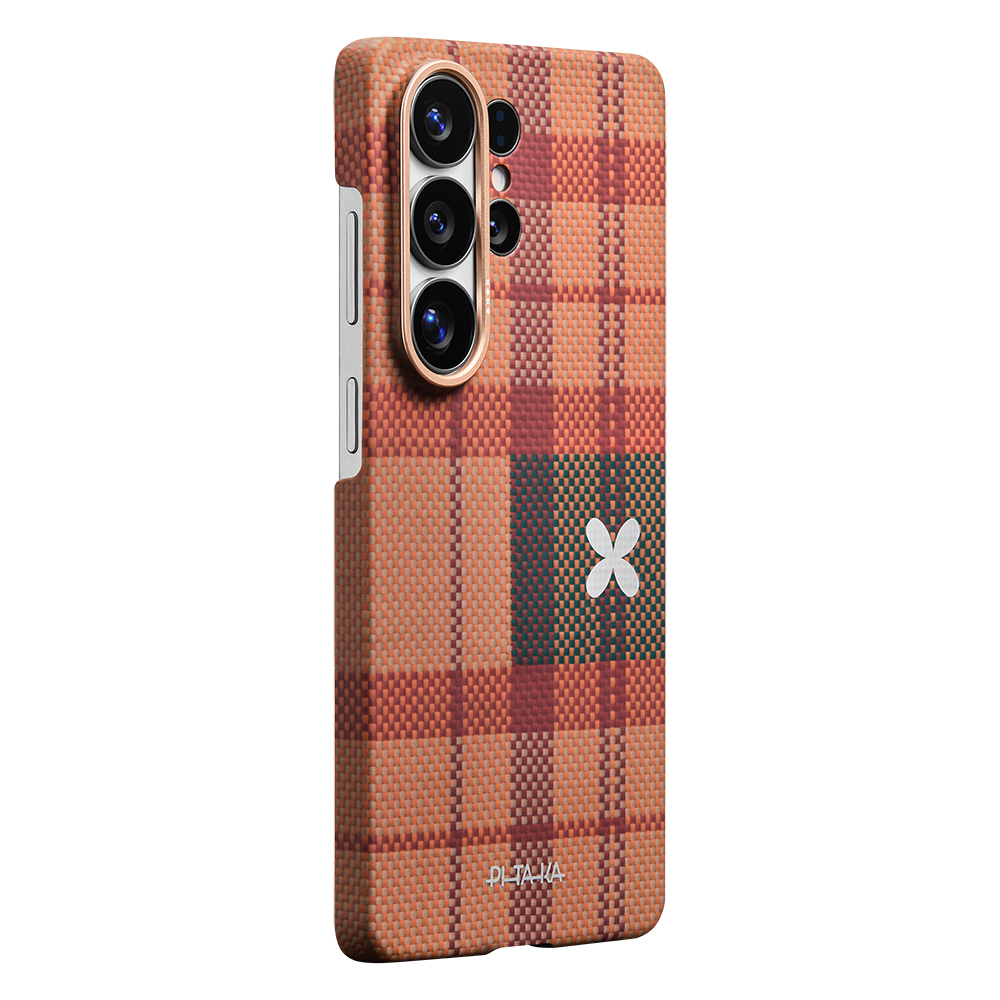 Samsung Galaxy S26 Ultra Uyumlu Kılıf M-safe Şarj Özellikli Aramid Fiber Pitaka Flora in Grid Serisi Kapak - 6