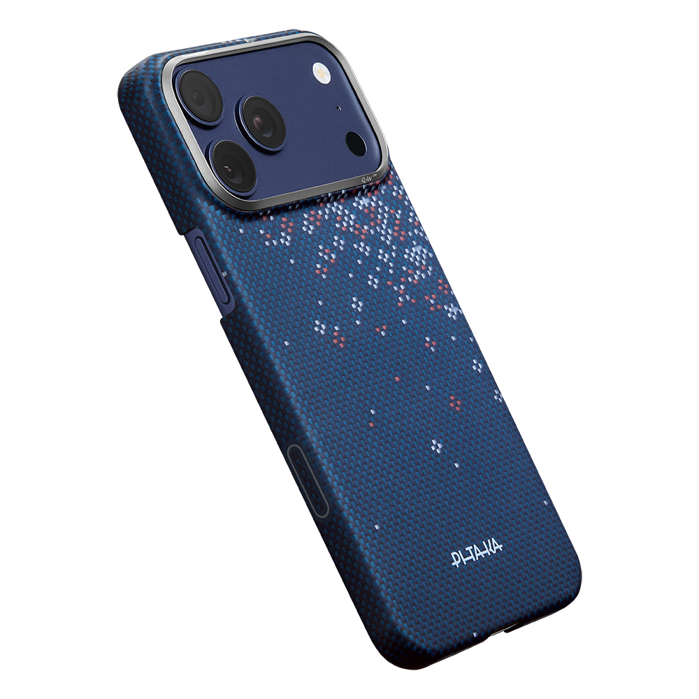 Apple iPhone 17 Pro Uyumlu Kılıf M-safe Şarj Özellikli Aramid Fiber Pitaka Sakura Hours Serisi Kapak - 2