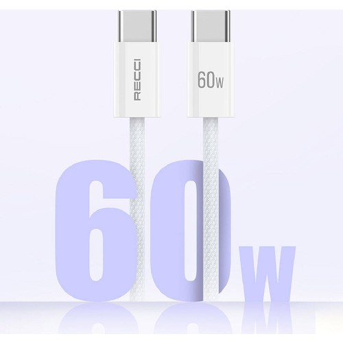 Recci RS15CC Nature Serisi 60W Hızlı Şarj Özellikli Type-C To Type-C PD Kablo 2M